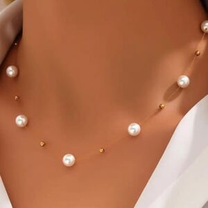 18 KT Gold Over Titanium Pearl Necklace
